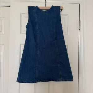 Vigoss Dark Blue Denim Sleeveless A-Line Kids Dress